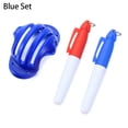 thumbnail image 1 of 1 Set Golf Ball Triple Track 3 Line Marker Chrome Stencil +2Pcs Marker Pen Golf Putting Positioning Aids Outdoor Golf Sport Tool Blue Set, 1 of 6