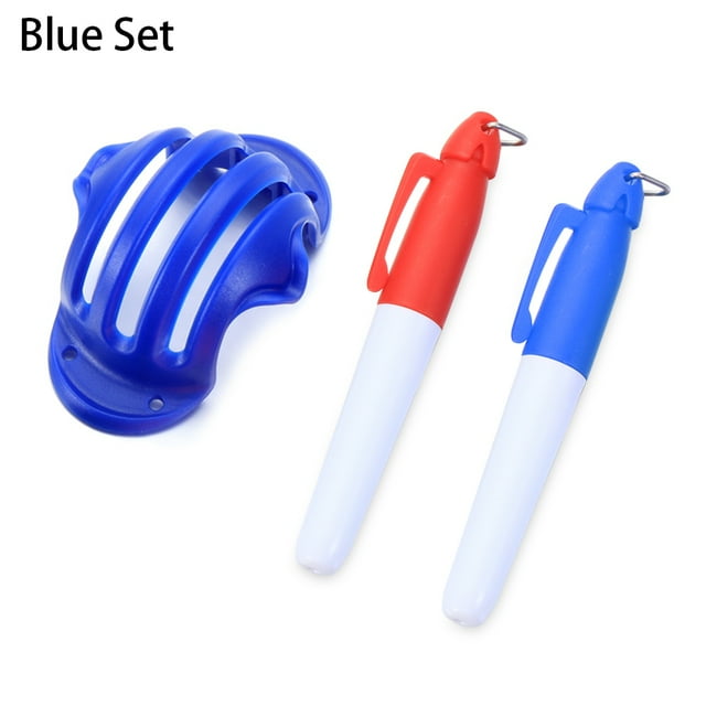 1 Set Golf Ball Triple Track 3 Line Marker Chrome Stencil +2Pcs Marker Pen Golf Putting Positioning Aids Outdoor Golf Sport Tool Blue Set