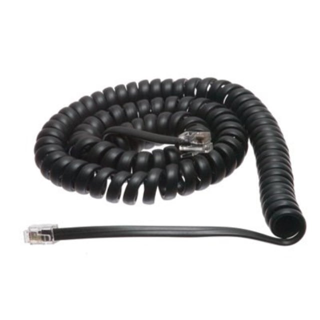 mitel 12 ft flat black long lead handset cord for ip 5000 series phones