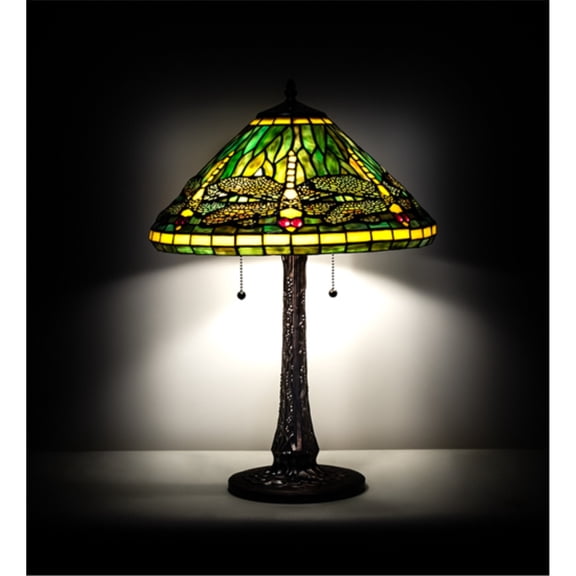Meyda Tiffany 241975 Tiffany Dragonfly 3 Light 23" Tall Buffet Table Lamp - MultiColor