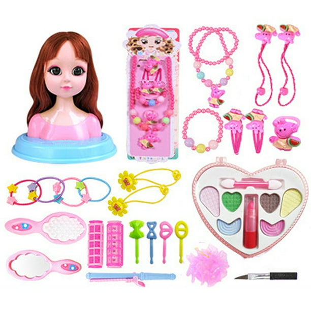 Famure Play House SetGirls Princess Styling Head Doll Playset Children