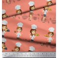 thumbnail image 2 of Soimoi Rayon Crepe Fabric Cook Girl Print Fabric by Yard 46 Inch Wide, 2 of 3