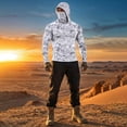 thumbnail image 6 of Men's Tropical Palm Tree Print Fishing Hoodie, Long Sleeve UPF 50+ Sun Protection Shirt with Built-in Face Mask and Thumbholes Green XL, 6 of 9