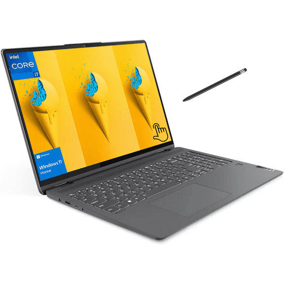 Lenovo IdeaPad Flex 5 2-in-1 laptop, 16" 2.5K(2560 x 1600) Touch, Intel Core i7-1255U, Intel Iris Xe Graphics, 16GB RAM 512GB SSD SSD, Backlit Keyboard, Wi-Fi 6, Windows 11 Home, with 5ave Stylus Pen