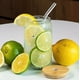 thumbnail image 2 of Set De 6 Vasos Lata Vidrio 16oz 473ml Con Tapas Bambú Popote 18pz, 2 of 9