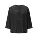 thumbnail image 5 of mfyjkho Tops Bohemios Para Mujer, Blusa Holgada De Lino Con Cuello En V, Manga Tres Cuartos Y Botones Decorativos Para Mujer. Tops Para Salir Para Mujer Xl, 5 of 8