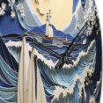 thumbnail image 5 of Designart "Beach Boat gracefulness Papercut II" Beach Oversized Wall Clock, 5 of 5