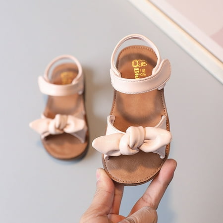 

Baby Girls Sandals Kids Beach Shoes 2023 Summer New Children Brand Sandals Soft Fashion Bow-knot Simple Classic Comfortable Cute