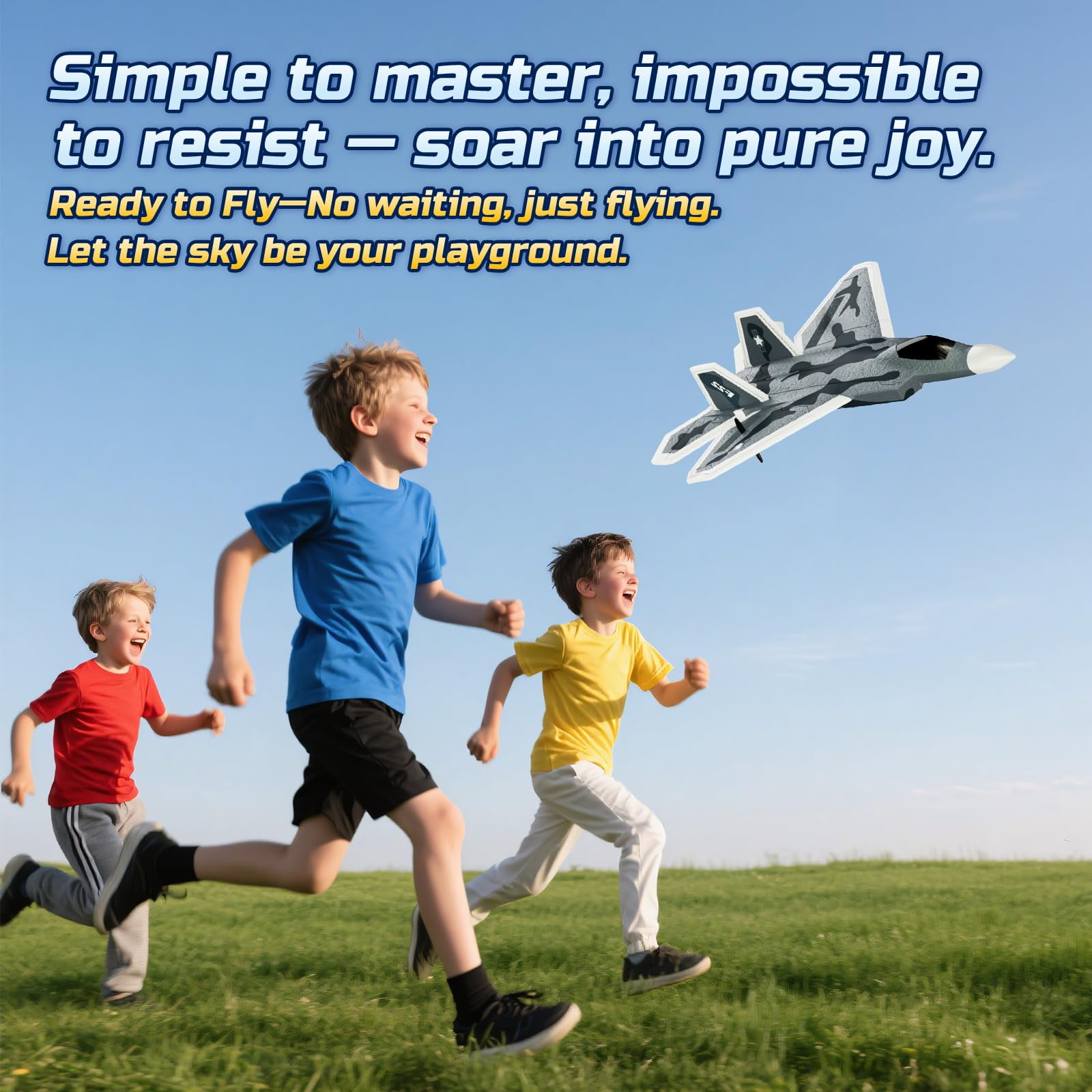 DEERC RC Plane, Remote Control Eagle Plane, RTF Airplane, 2.4GHZ 2CH Flying Bird with 2 Batteries & Propeller 6-axis Gyro Stabilizer, Easy to Fly for Beginners Adults Kids Boys
