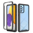 thumbnail image 1 of SaniMore for Samsung Galaxy A72 Case, Rugged PC Back & TPU Bumpers Two-Layer Structure Transparent Cover with PET Screen Protector Shockproof Protective Shell for Samsung A72, Black, 1 of 7