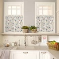 thumbnail image 4 of Mid-Century Modern Kitchen Curtains Valance and Tier Set Retro Geometric Colorful Star Shape Lines Short Curtains for Small Window 3 Pieces Set for Bedroom Bathroom Cafe (54" x 18"+27" x 24"), 4 of 7