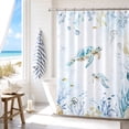 thumbnail image 3 of Sea Turtle Shower Curtain, Coastal Beach Decorative Fabric Bathroom Curtain Set with 12 Hooks, 71 x 71 Inch, 3 of 11