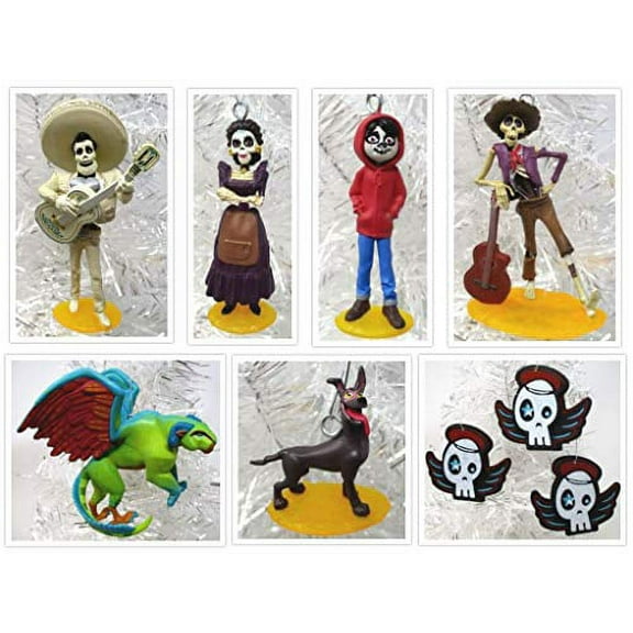 ORNAMENT coco 9 Piece christmas Tree Set Featuring Miguel and Friends Average 2" to 45" Tall