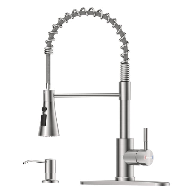 Grifo de cocina APPASO de 18 pulgadas de alto con resorte de arco alto con dispensador de jabón