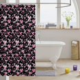 thumbnail image 3 of Manfei Pink Heart Bowtie Shower Curtain 72Wx78L,Polka Dot Bath Curtain, 3 of 5