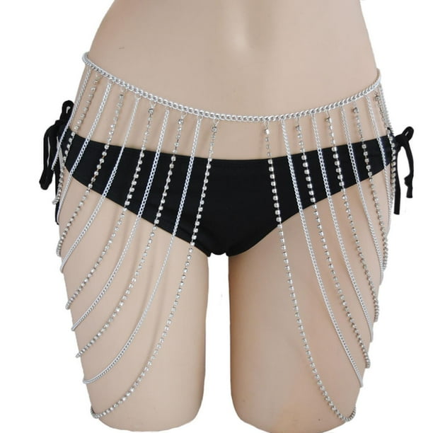 Cadena para El Cuerpo en Capas, Joyería de Moda Ajustable, Accesorios de , Borlas, Cadena para El Vientre, Enlace para Playa, Faldas, Fie Plata Fernando Cadena del cuerpo