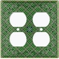 thumbnail image 3 of Metal Light Switch Plate Cover Green Plaid Paisley Bandana Tile Pattern TIL075, 3 of 13