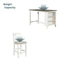 thumbnail image 5 of Rustic Farmhouse 5 Piece Dining Set Kitchen Table Set with 3-tier Shelf, Counter Height Table Set with Bar Table and Cushioned Chairs for 4 Persons Dining Room Table Set for Small Place, 5 of 9