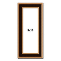 5x15 Frame Gold Brown Plein Air Vintage Solid Wood Picture Frame | 1.75 Inches Moulding Width |