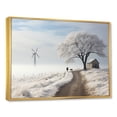 thumbnail image 2 of Designart "Winter'S Wind Turbine Vista" Wind Turbines Floater Framed Canvas Prints, 2 of 5