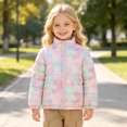 thumbnail image 2 of Curuila Toddler Girls Coat With Zipper Long Sleeve Graphic Print Stand Collar Jacket For Girls Winter Warm Comfortable Outerwear Size 4-5 Years, 2 of 8