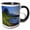 Black/White, variant on 3drose, Usa, Washington, Beacon Rock State Park, Beacon Rock, Columbia River ., 11oz Mug