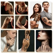 Yazhiji 70 Sheets Boat Clock Snake Lion Wolf Realistic Temporary Tattoo Stickers For Men Women Boy Girl,