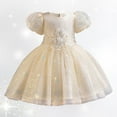 thumbnail image 2 of Kid Girl Dresses Girls Formal Dresses Beige Dresses For Girls Toddler Tea Party Dress Girl Dresses Size 5-6 Years, 2 of 9