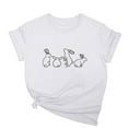 thumbnail image 1 of Tops de Cuello Alto para las Mujeres Amante Impreso Camiseta Cuello Redondo Manga Corta, Poliéster Spandex, 1 of 7