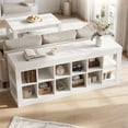 thumbnail image 6 of 12 Cube Organizer Bookcase, 2-Tier Open Storage Shelf, 52" Horizontal Bookshelf for Living Room, Bedroom, Office, Toy or Display Storage, 6 of 8