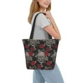 thumbnail image 7 of Kll Tote Bag For Women Skull And Red Roses Print Shopping Grocery Reusable Bags For Office School Shopping Travel, 7 of 7