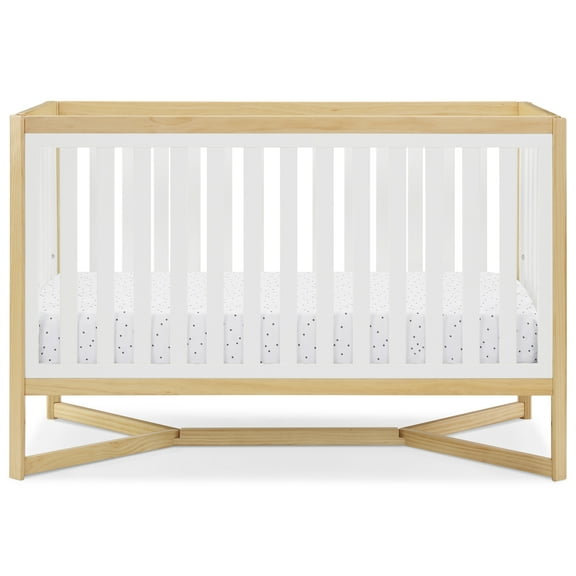 Delta Children Tribeca 4-in-1 Convertible Baby Crib, Greenguard Gold Certified, Bianca White w/Natural