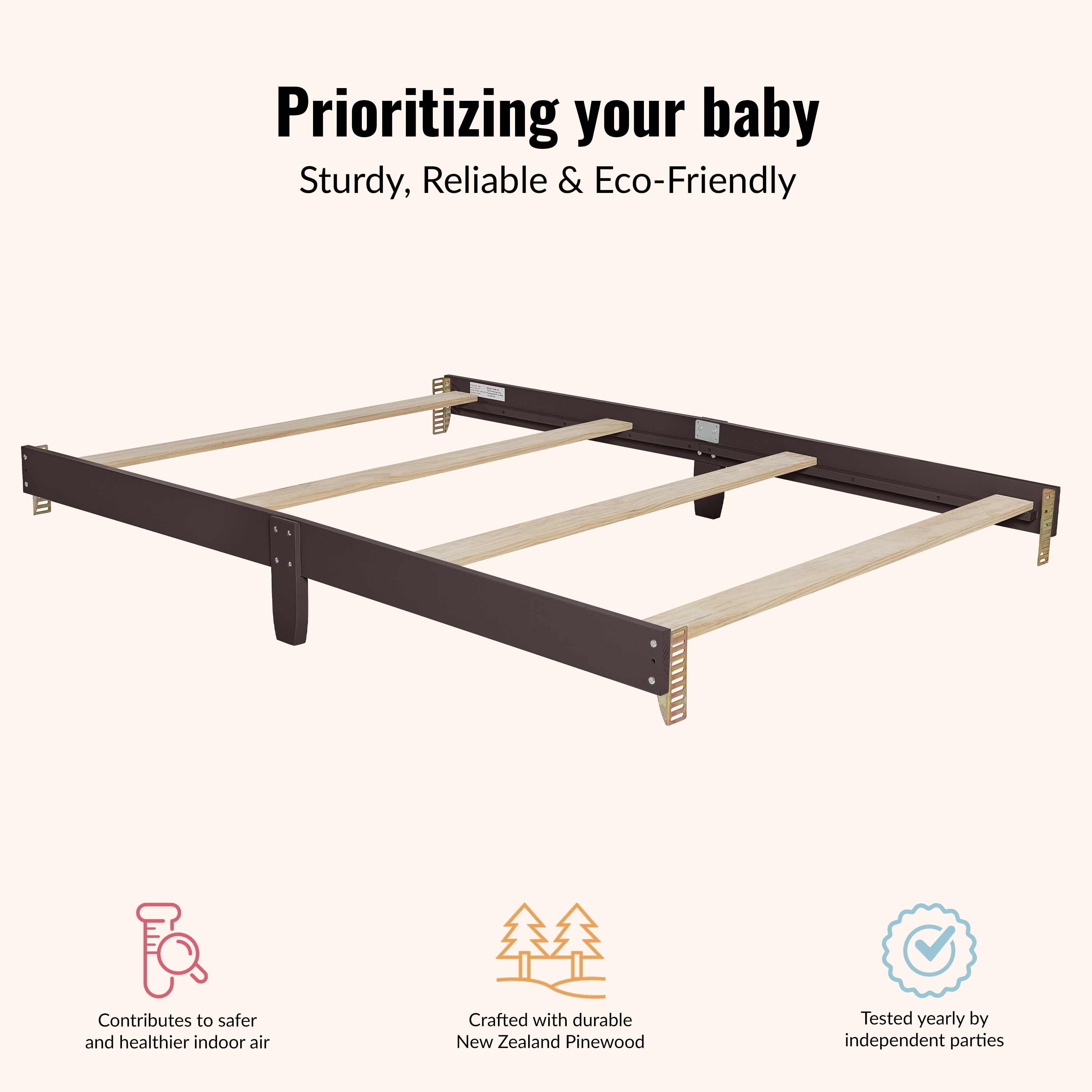 Dream On Me Universal Bed Rail, Chocolate Chip