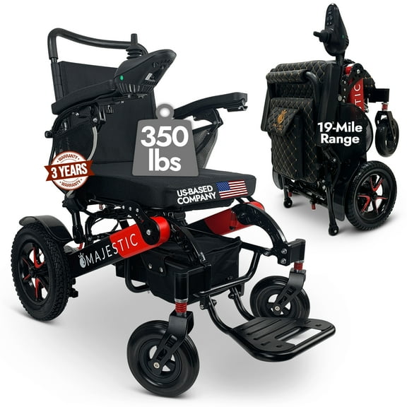 350 lbs Weight Capacity Electric Wheelchair, 19 Miles Long Battery Range, US Based Customer Support, Electric Wheelchairs for Adults, Lightweight Wheel Chair for Seniors, IQ-7000 by Majestic