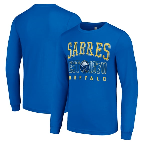 Men's Starter Royal Buffalo Sabres Retro Graphic Long Sleeve Crew T-Shirt