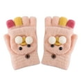 thumbnail image 2 of Hwmodou Warm Toddler Mittens Flip Kids Knitted Convertible Children Fingerless Gloves Top Winter Kids Gloves & Mittens, 2 of 3
