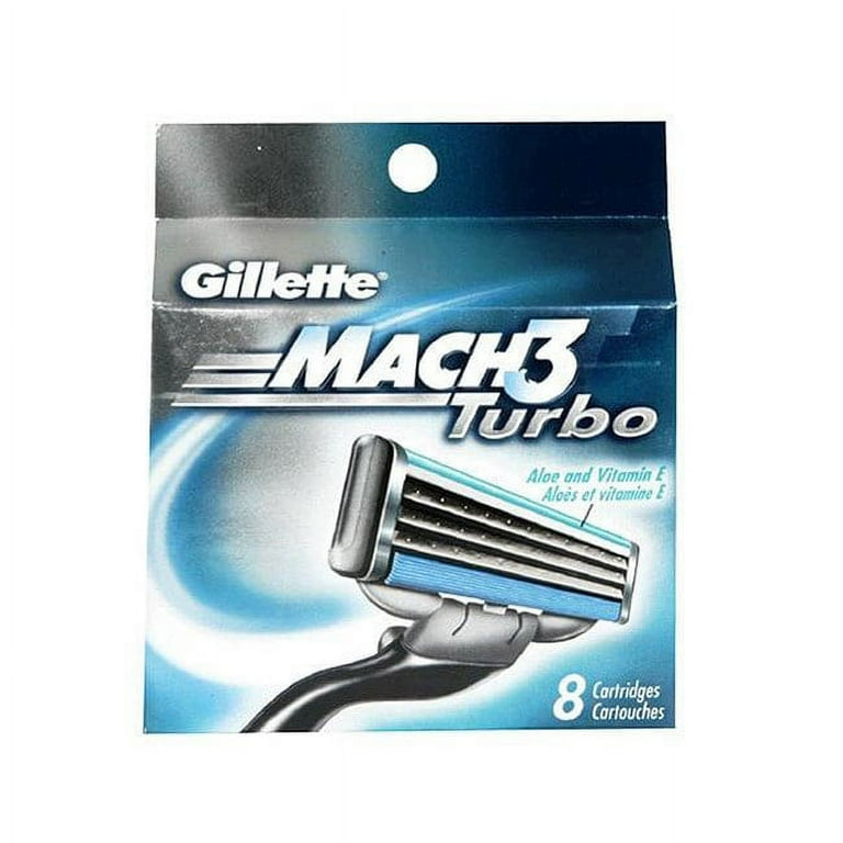 Gillette Mach3 Turbo Refill Cartridges, 8 ct, Optimal Shave
