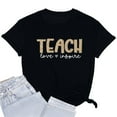 thumbnail image 2 of Honeeladyy Sales Teach Love Inspire T Shirt Womens Leopard Graphic Short Sleeve Teachers Tshirt,Teaching Education Gift,Casual & Loose, 2 of 8