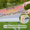 thumbnail image 6 of Pioneer Flower Floral Print Pattern Square Fitted Tablecloth with Elastic Edge,Square Table Cover,Washable Elastic Table Cover for Home Kitchen Party Decor 36"x36", 6 of 6