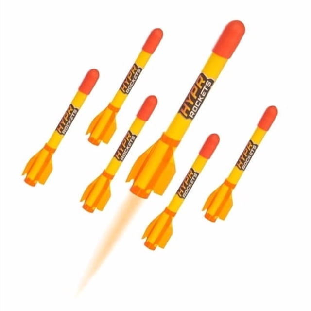 Hypr Rocket Launcher Original Refill Pack - 6 Patented Designed Rockets Only Aerodynamic Rocket Head High-Performance Fins Soars 500 Feet Durable Outdoor Toy for Kids Christmas/Birthday Gifts