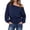 Navy, variant on Off The Shoulder Top Sweatshirt Oversized Long Sleeve Ruffled Drawstring Waist Tops, Boat Neck, Soft, Cozy, Casual Y2K Street Lounge Style Khaki S by Duoif