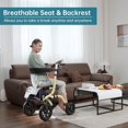thumbnail image 3 of ELENKER All-Terrain Rollator Walker with Seat, 12” Non-Pneumatic Tire Front Wheels, for Seniors, Champagne gold, 3 of 6