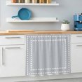 thumbnail image 3 of Gray Solid Color Small Cabinet Curtains 10"W x 11"L, Modern Dotted Borders Minimalist Sink Skirt Dust-Proof Short Curtain for Bathroom Vanity Storage Cubby Desk, Self Adhesive Privacy Drapes, 3 of 9