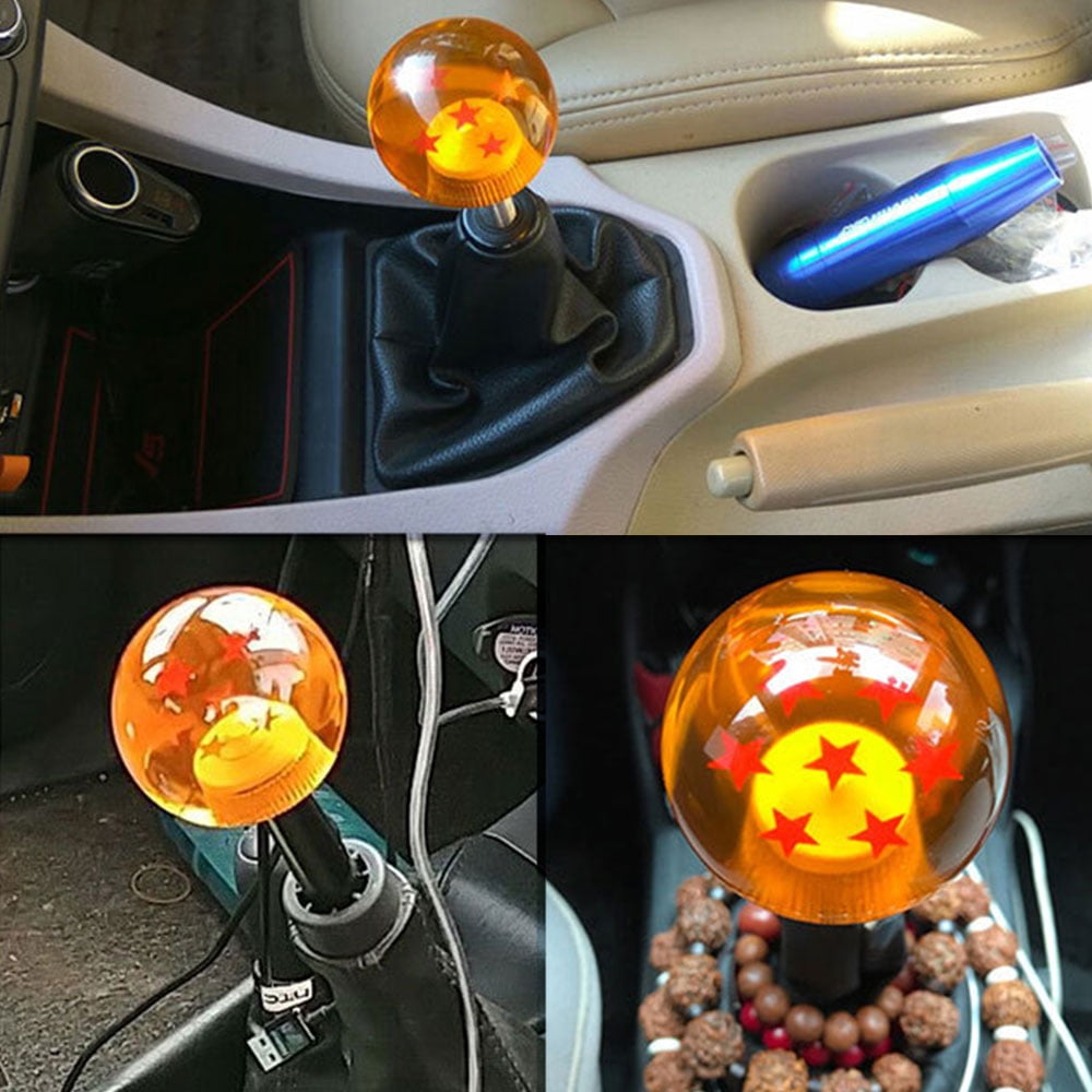 4 Star Top10 Racing Dragon Ball Z Star Manual Stick Shift Knob with Adapter Fits Most Cars 1-7 Stars 54MM 