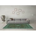 thumbnail image 3 of Ahgly Company Machine Washable Indoor Rectangle Persian Turquoise Blue Traditional Area Rugs, 2' x 3', 3 of 4