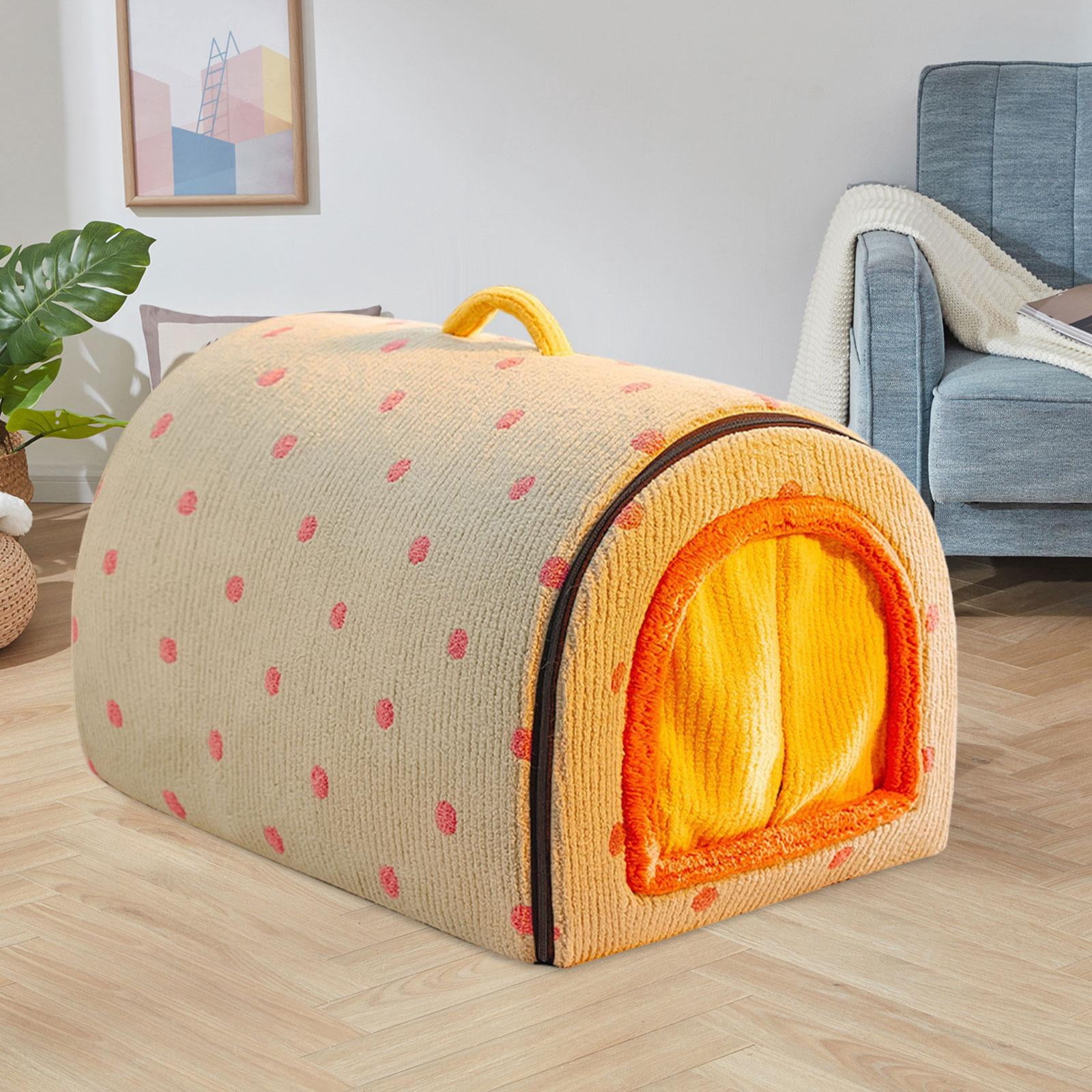 Bvdfgk Cat Cave Bed Dog House Pet Tent 2 Ways Use Detachable Washable Reusable Portable XL Cyan Blue