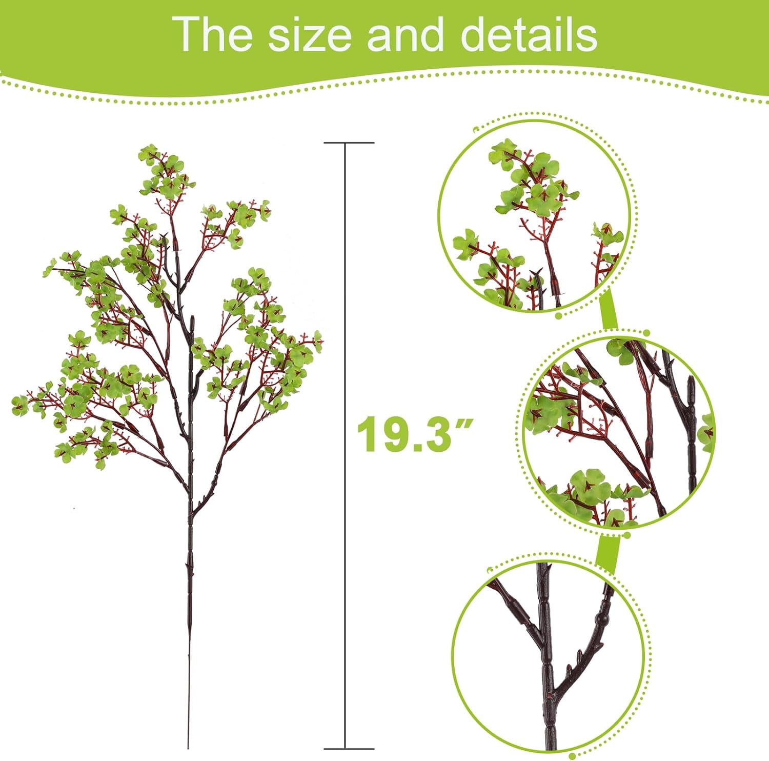 Babys Breath Green Flowers Artificial Gypsophila Flowers St. Patrick's Day Fake Silk Flowers for Home Decor Spring Floral Arrangement Table Centerpieces