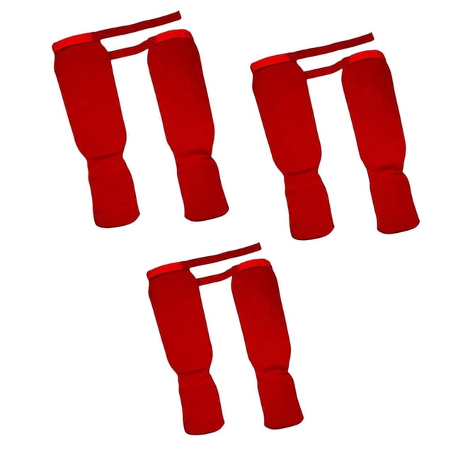 3 pares de Espinilleras Zulema para boxeo L Rojo Espinilleras para empeine Zulema Espinilleras para empeine
