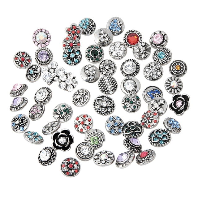 EeaseMX 12 botones a presión de 12 mm con incrustaciones de piedras preciosas para manualidades (estilo mixto)