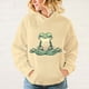 thumbnail image 5 of Nueva sudadera con capucha con estampado divertido de rana y yoga para mujer y hombre, informal, sudadera personalizada, talla grande, 5 of 5